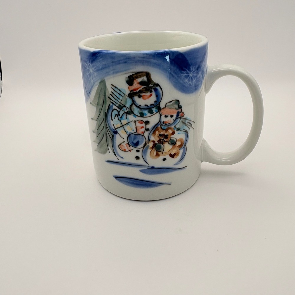 Tabletops Unlimited Winterland Christmas Coffee Tea Mug White Snowman Holiday